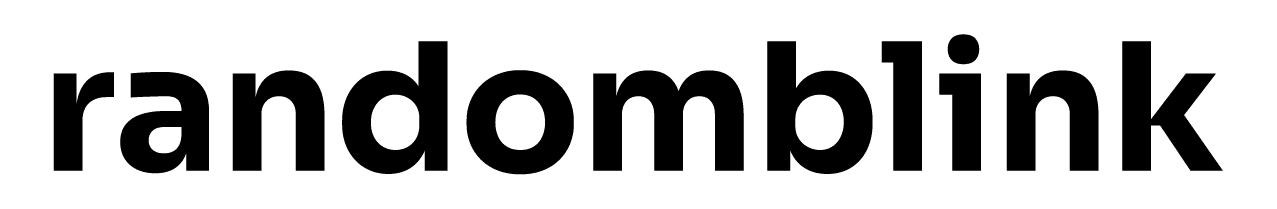 Randomblink modern bold black wordmark logo