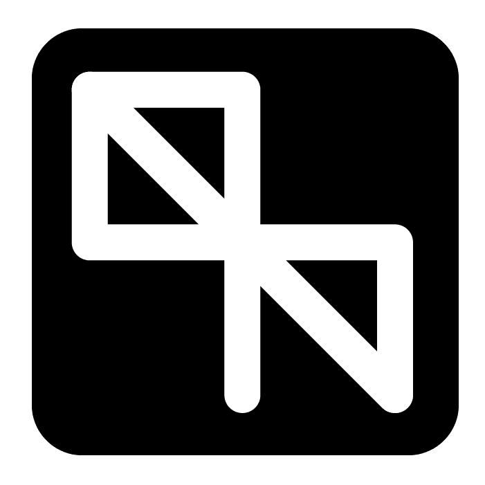 Randomblink rune logo in black and white with rounded square icon design